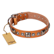 Hundehalsband Leder "Era of Future" FDT Artisan, handverziert Hundehalsband Leder "Era of Future" FDT Artisan, handverziert