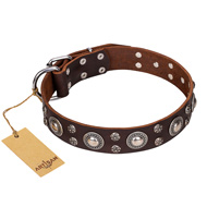 Leder Halsband für Hunde "Age of Beauty" FDT Artisan Leder Halsband für Hunde "Age of Beauty" FDT Artisan