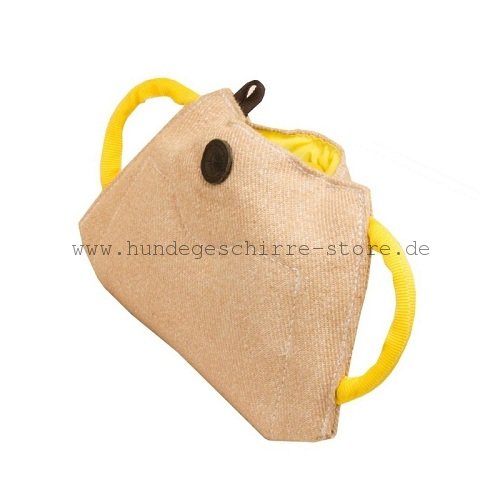 Jute Beisskissen mit 2 Griffen für jungen Hund