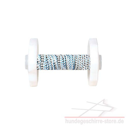 Apportierholz für Hunde mit weißem Platten und buntem Handgrif