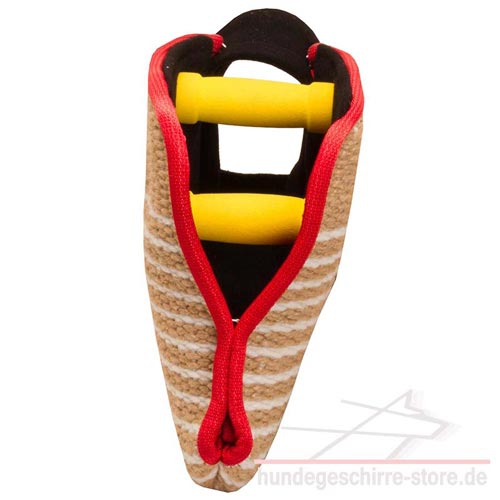 Hunde Beißarm aus Jute mit Innengriffen