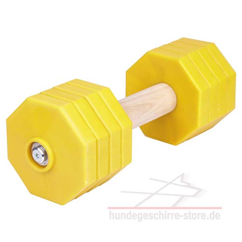 Apportierholz für Hunde aus Holz und Kunststoff, grell