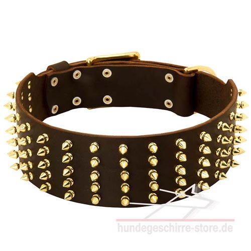 Breites Hundehalsband aus Leder mit Spikes
