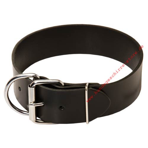 Luxus Hundehalsband aus Leder, 5 cm breit und Luxus-Leine mit Handschlaufe