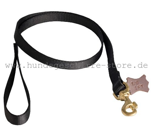 Police tracking dog leash made of nylon with ring on the handle