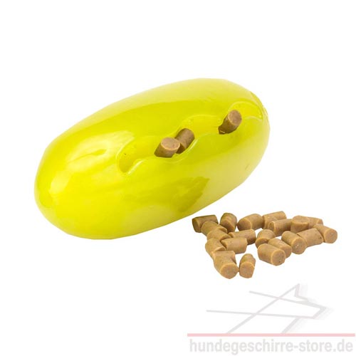 Gelbes Gummispielzeug mit Futter für Kauen