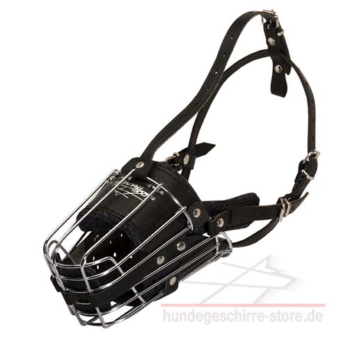 Maulkorb Draht mit Leder-Elementen, vestellbar