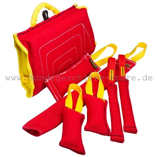 Beißwürste und Beißkissen Set aus French Linen für Welpen Beißwürste und Beißkissen Set aus French Linen für Welpen