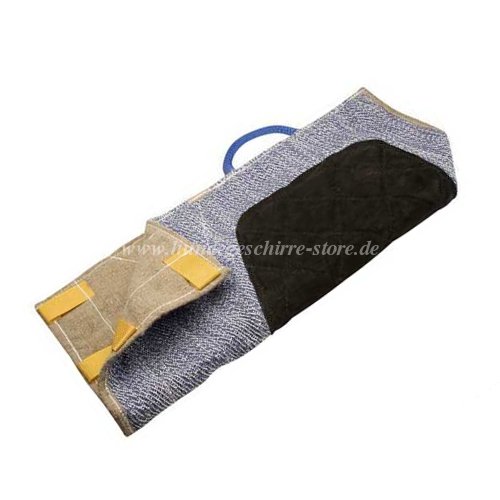 Verkleidung für Beißarm aus French Linen mit Leder Verstärkun