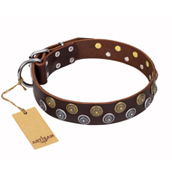 Hundehalsband Leder “Strong Shields” FDT Artisan, braun Hundehalsband Leder “Strong Shields” FDT Artisan, braun