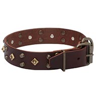 wide collar leather dog supplies luxury Buy 