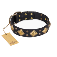 Leder Hundehalsband schwarz "Fancy-Schmancy" FDT Artisan Leder Hundehalsband schwarz "Fancy-Schmancy" FDT Artisan
