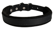 Hundehalsband Leder gepolstert in klassischem Design, eng Hundehalsband Leder gepolstert in klassischem Design, eng