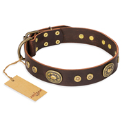 Hundehalsband Leder "One-of-a-Kind" FDT Artisan, Messing-Dekor Hundehalsband Leder "One-of-a-Kind" FDT Artisan, Messing-Dekor